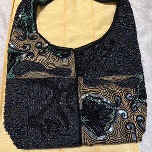 Embellished Black and Gold Women's Bag